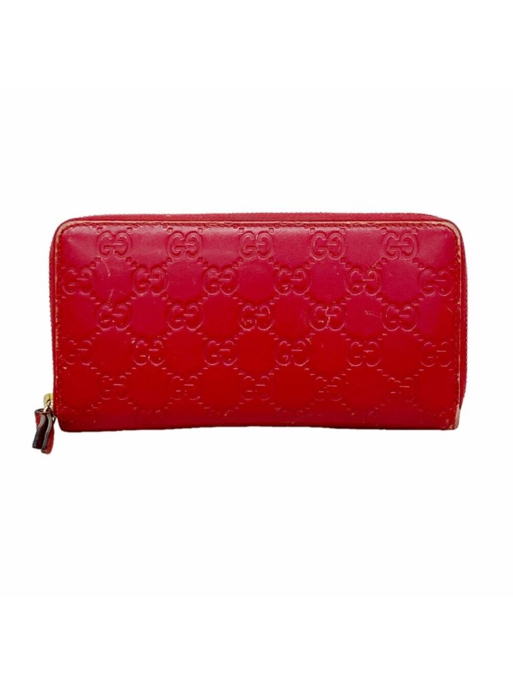 Gucci Wallet Guccissima Leather Red Gold - Picture 1 of 8